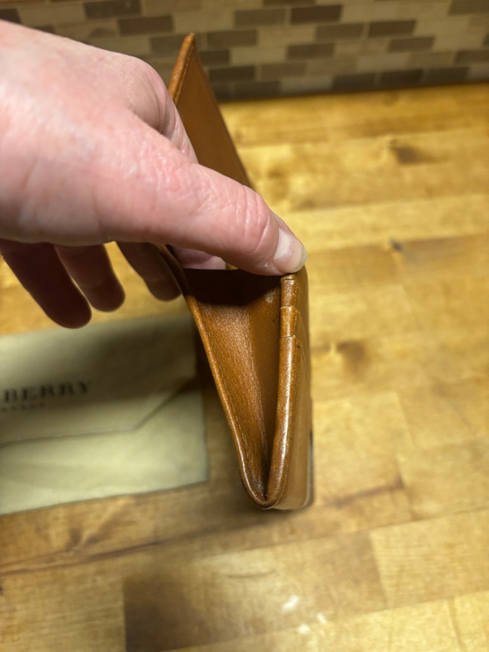 Burberry Tan Brown Leather Continental Wallet   DustBag included - Picture 7 of 15